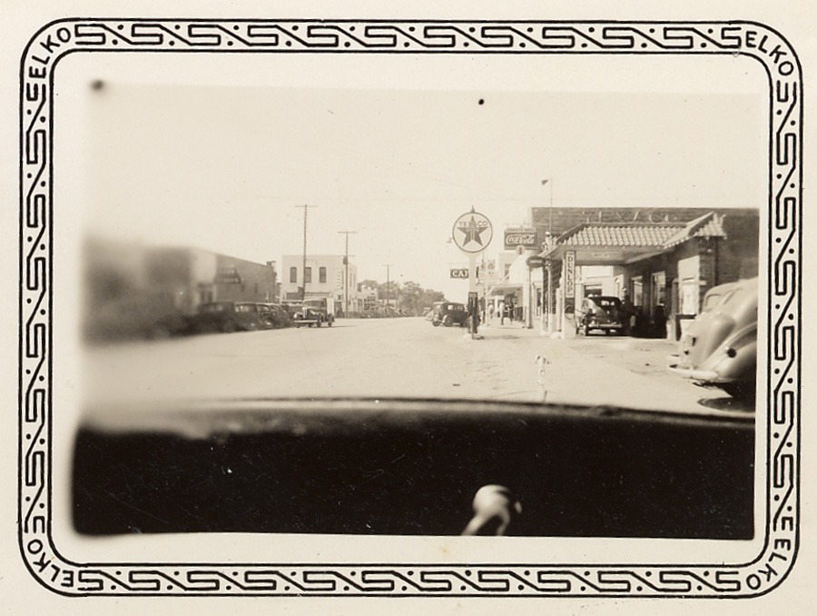 Looking west down Irving Blvd. from Looper scrapbooks, 1943